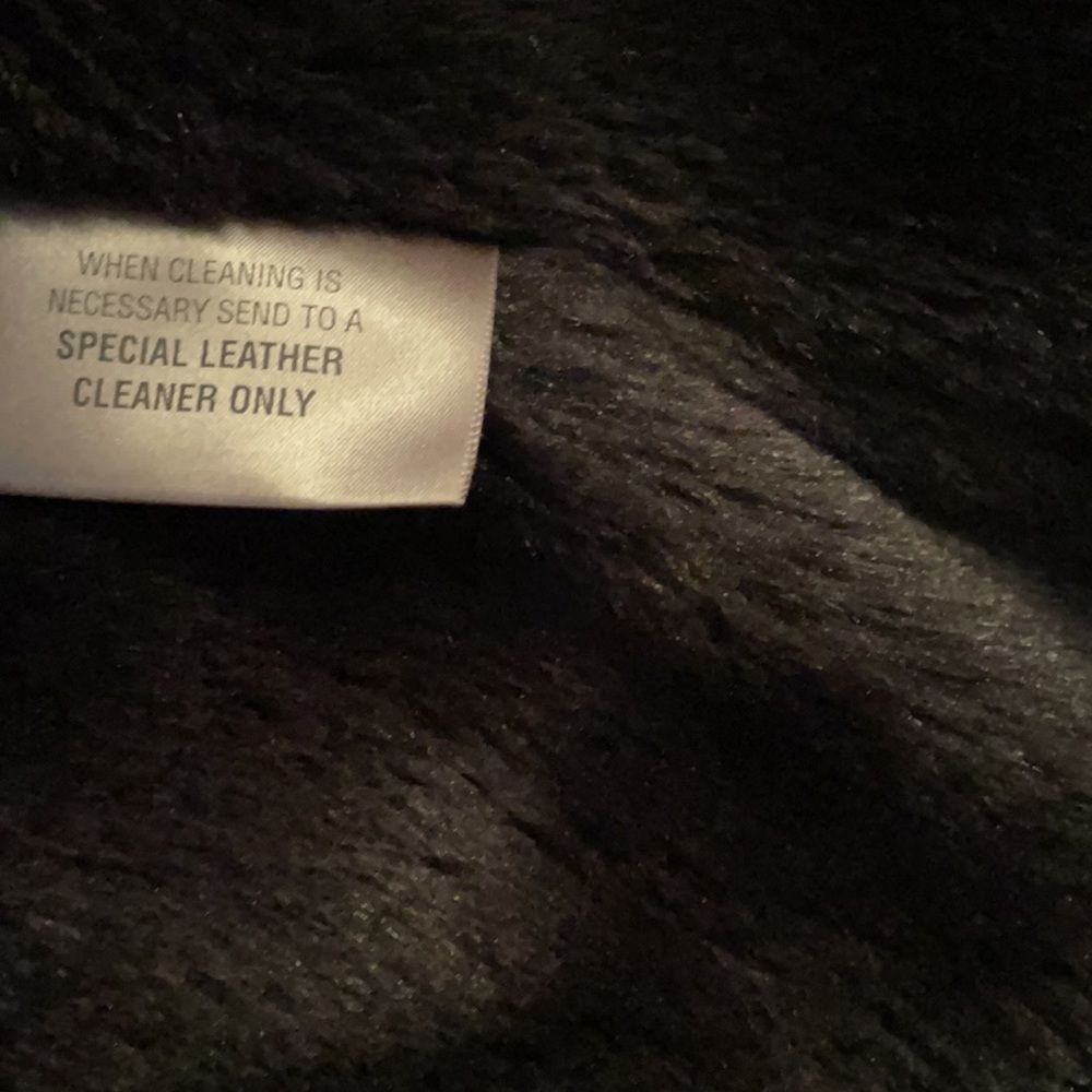 Womans Black 100% leather coat size Large - Picture 3 of 5